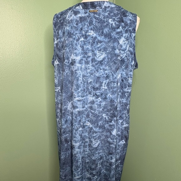 Michael Kors Blue Tie-Dye Top with Gold Detail Dress - Picture 2 of 8